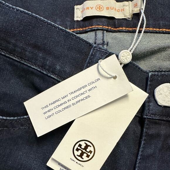 NWT Tory Burch Jeans Skinny Legging Dark Wash Size 26 - Picture 7 of 11